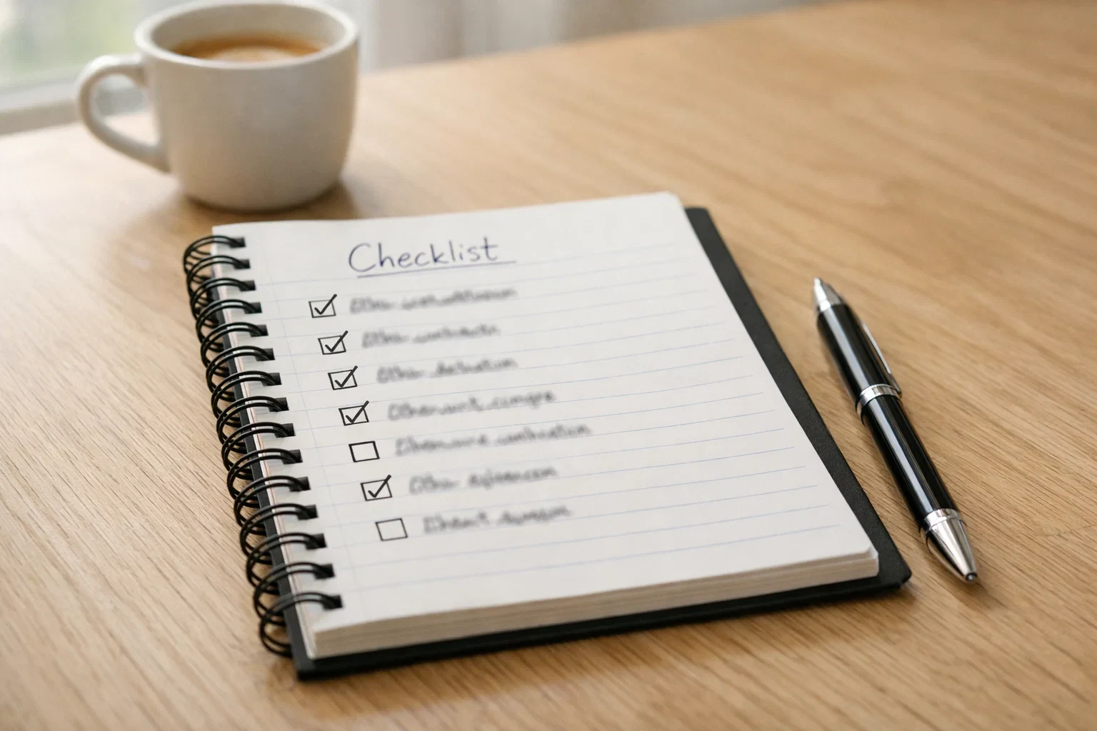 Notizbuch mit Checkliste zur Auswahl des richtigen Wettanbieters