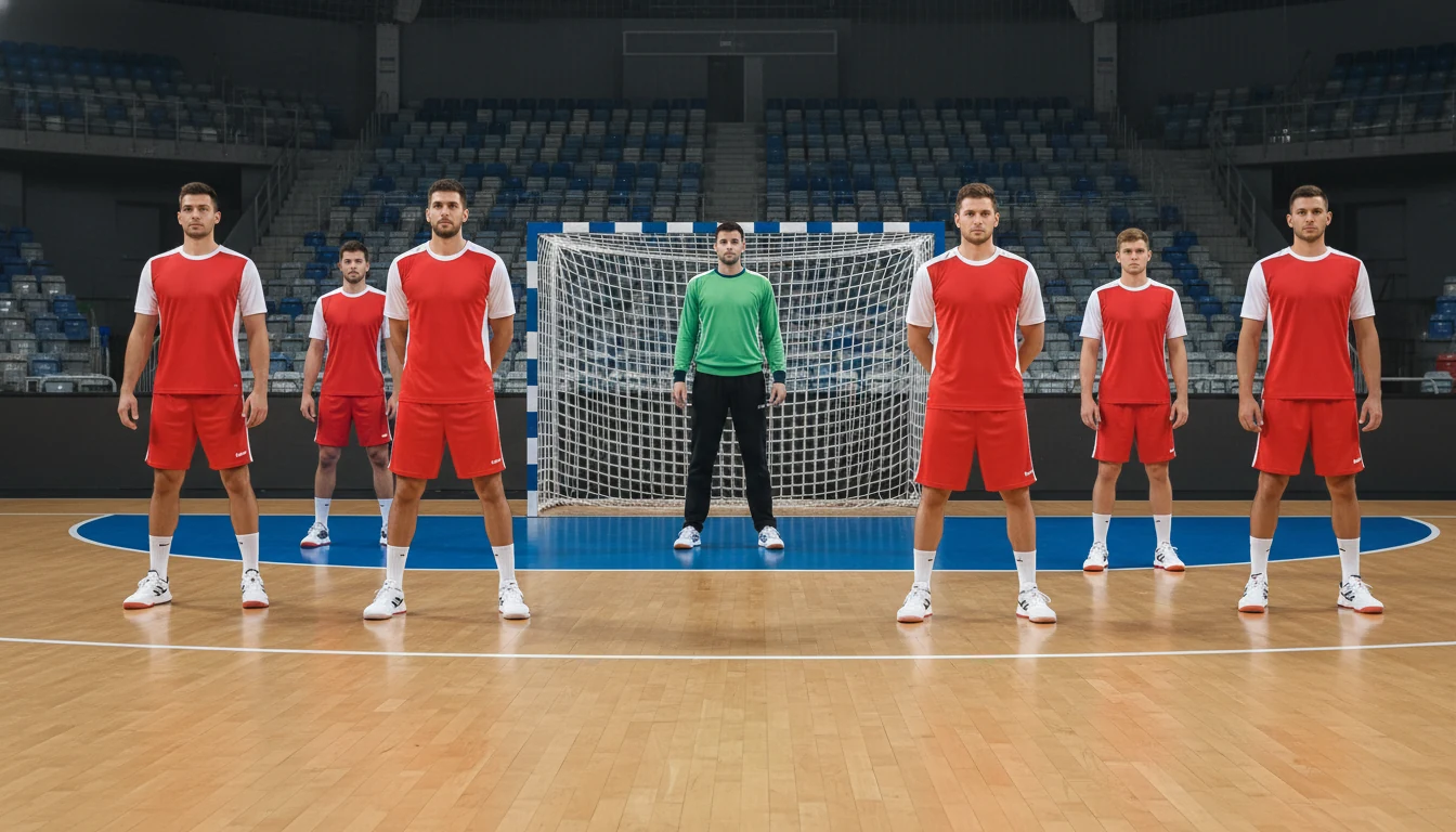 Handball-Nationalmannschaft in Spielformation