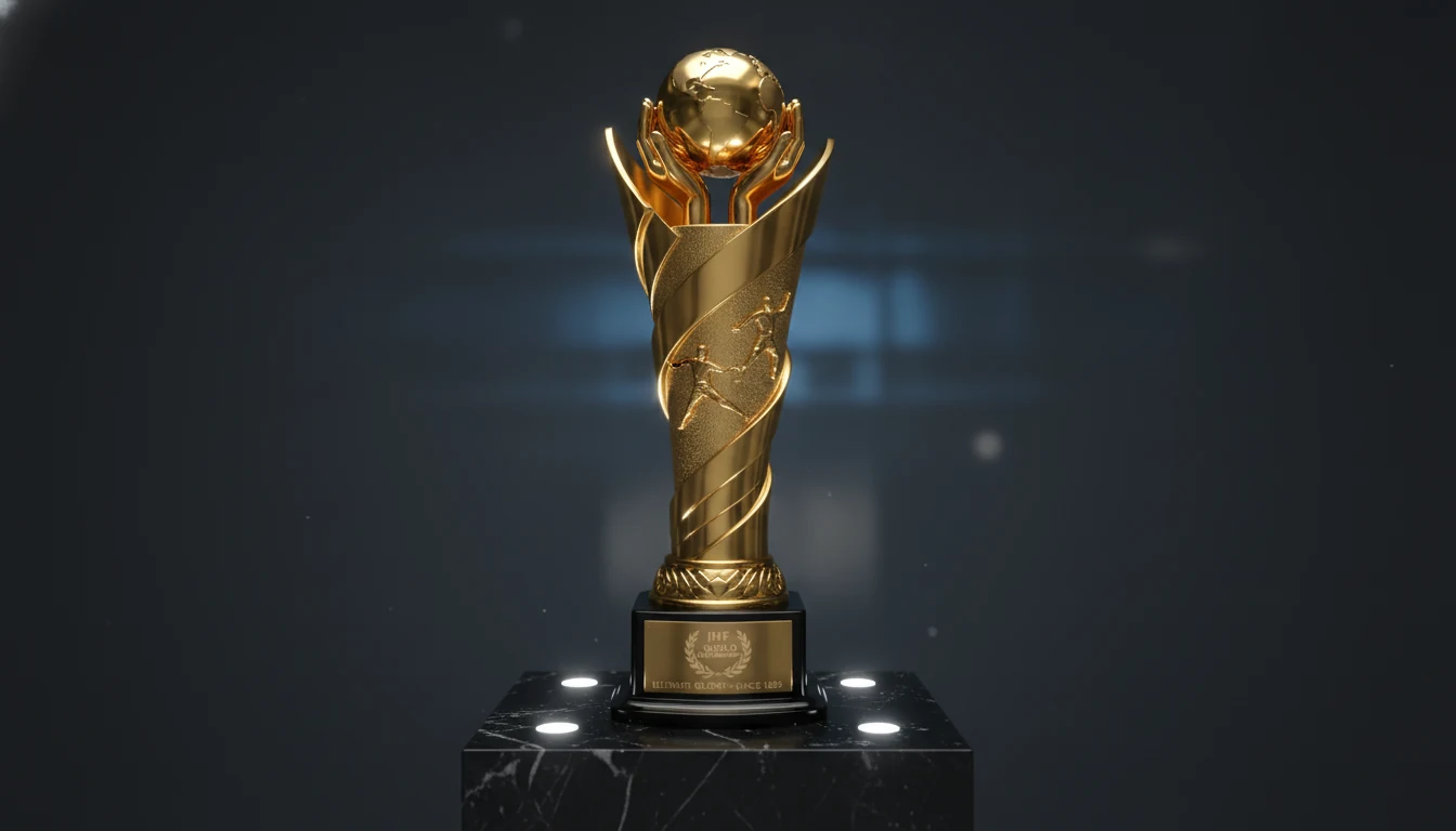 Historische WM-Trophäe des Handballs