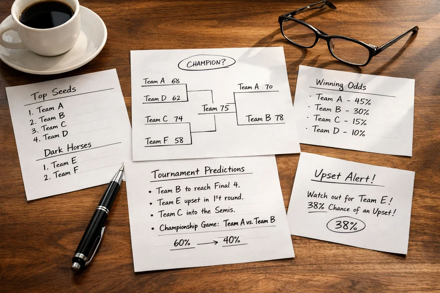 Dokumente mit Prognosen und Analysen für die Handball-WM